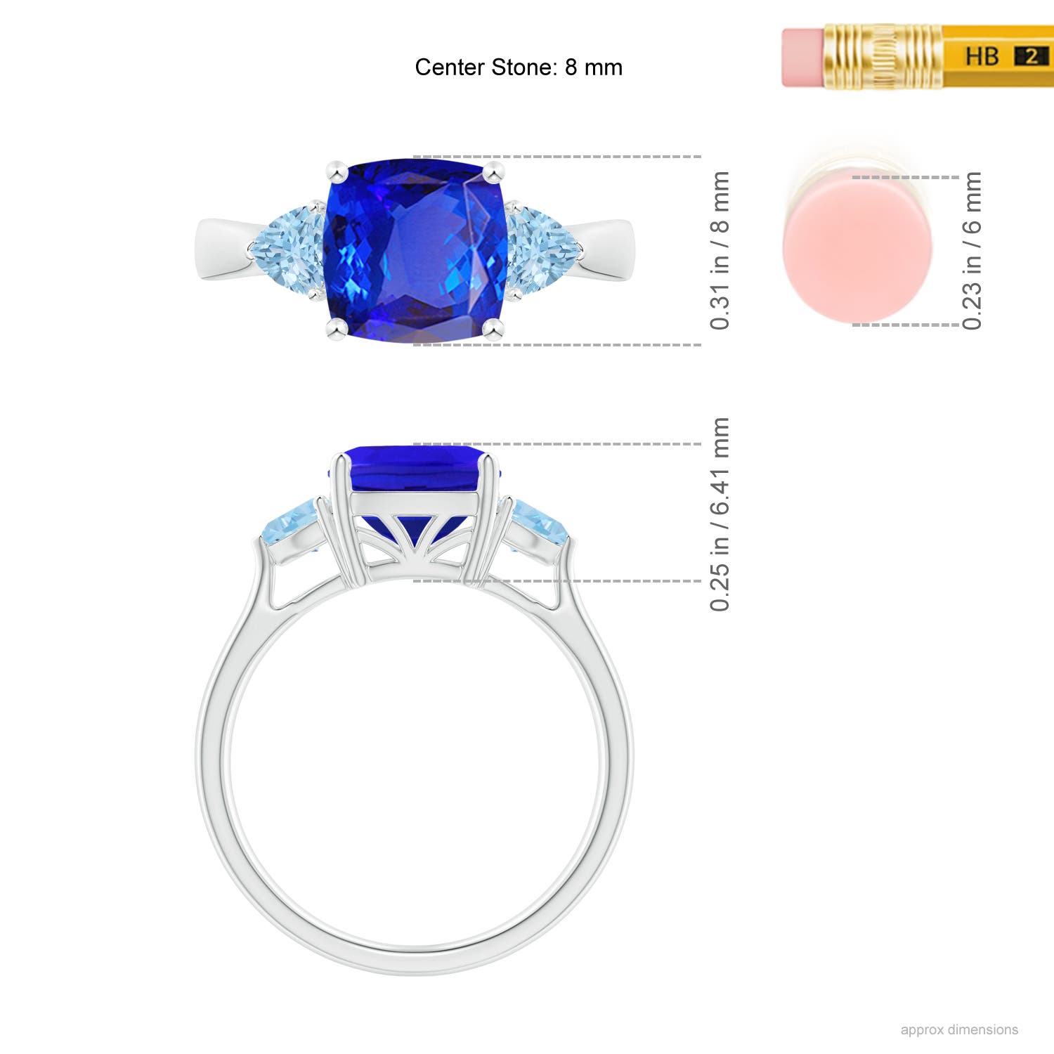 AAA - Tanzanite / 2.55 CT / 14 KT White Gold