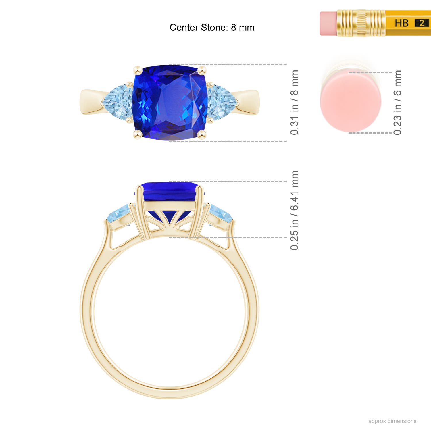 AAA - Tanzanite / 2.55 CT / 14 KT Yellow Gold