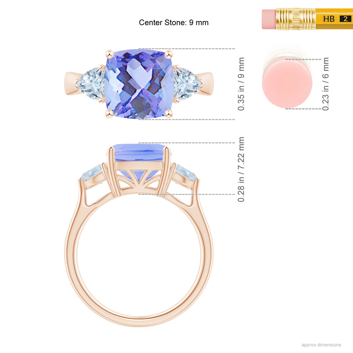 A - Tanzanite / 4.5 CT / 14 KT Rose Gold