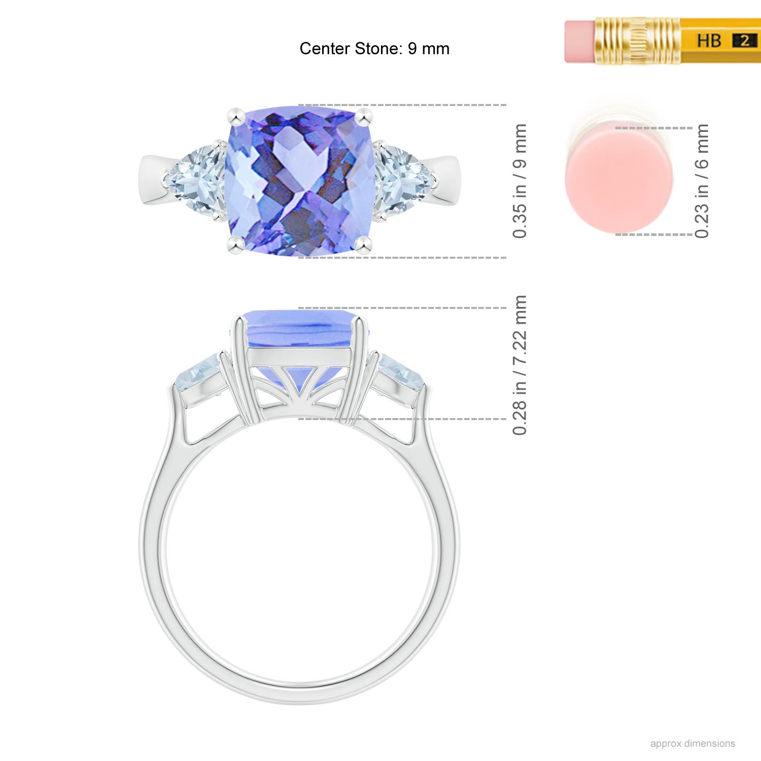 A - Tanzanite / 4.5 CT / 14 KT White Gold