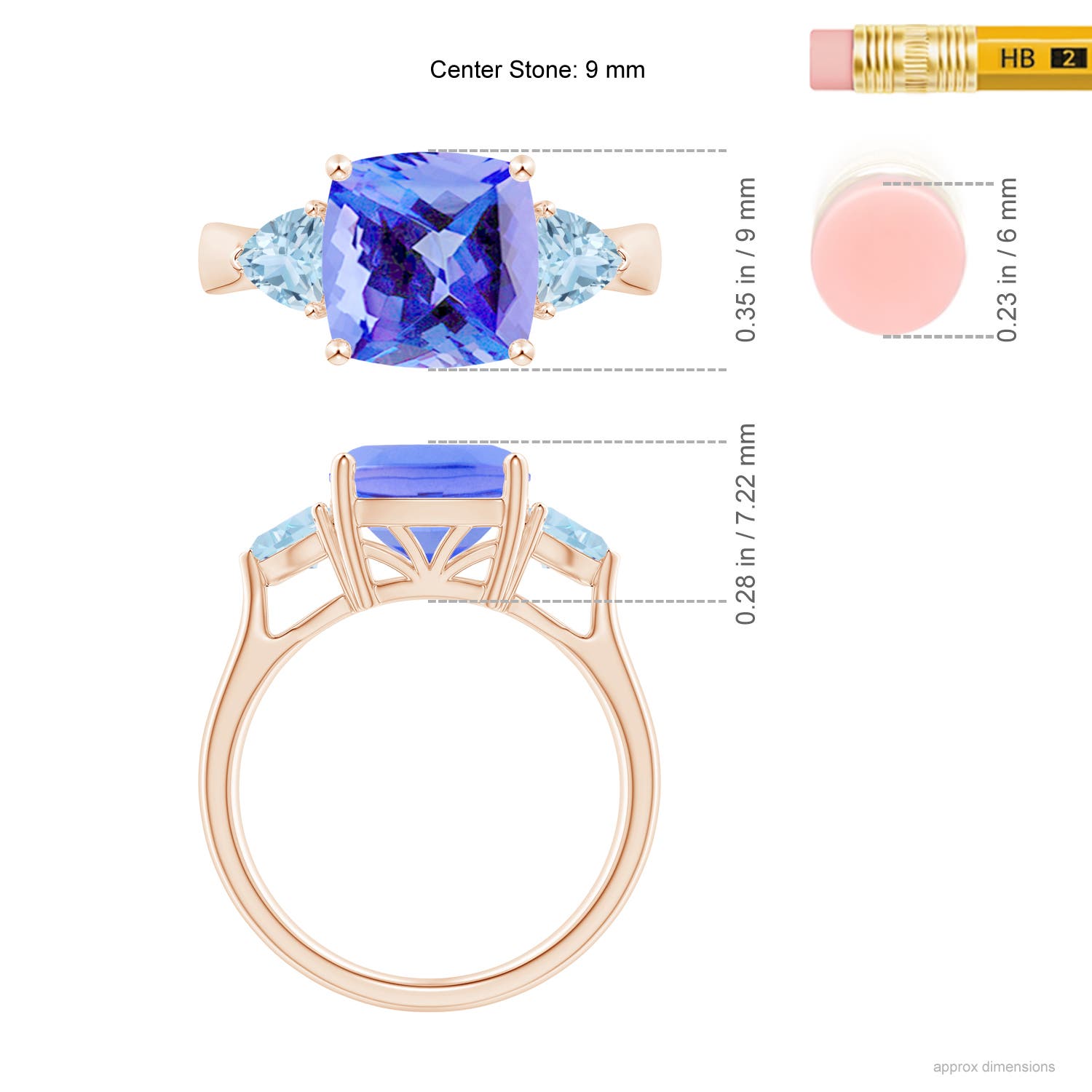 AA - Tanzanite / 4.5 CT / 14 KT Rose Gold