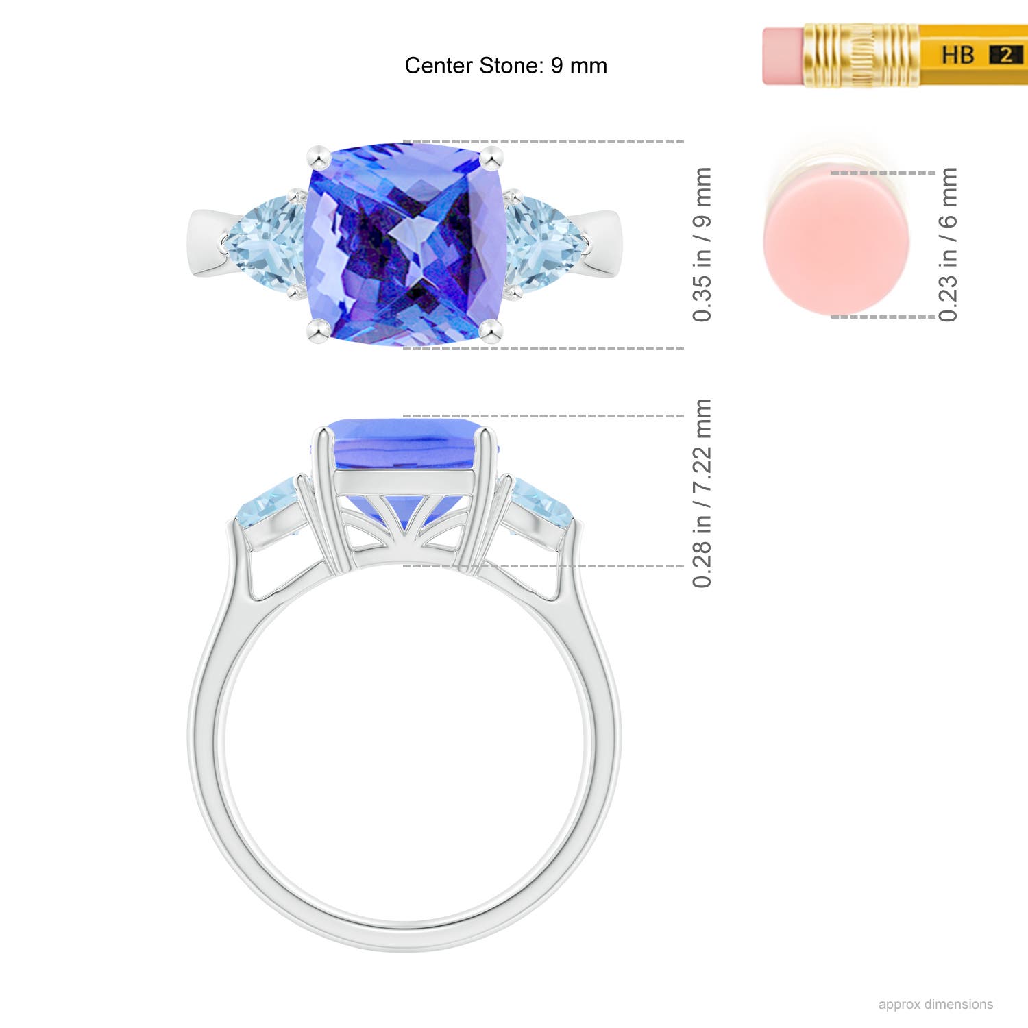 AA - Tanzanite / 4.5 CT / 14 KT White Gold