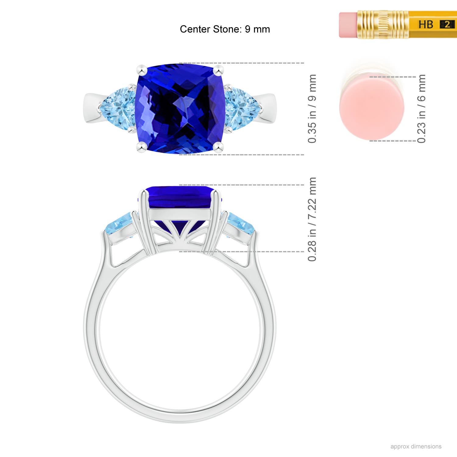 AAAA - Tanzanite / 4.5 CT / 14 KT White Gold