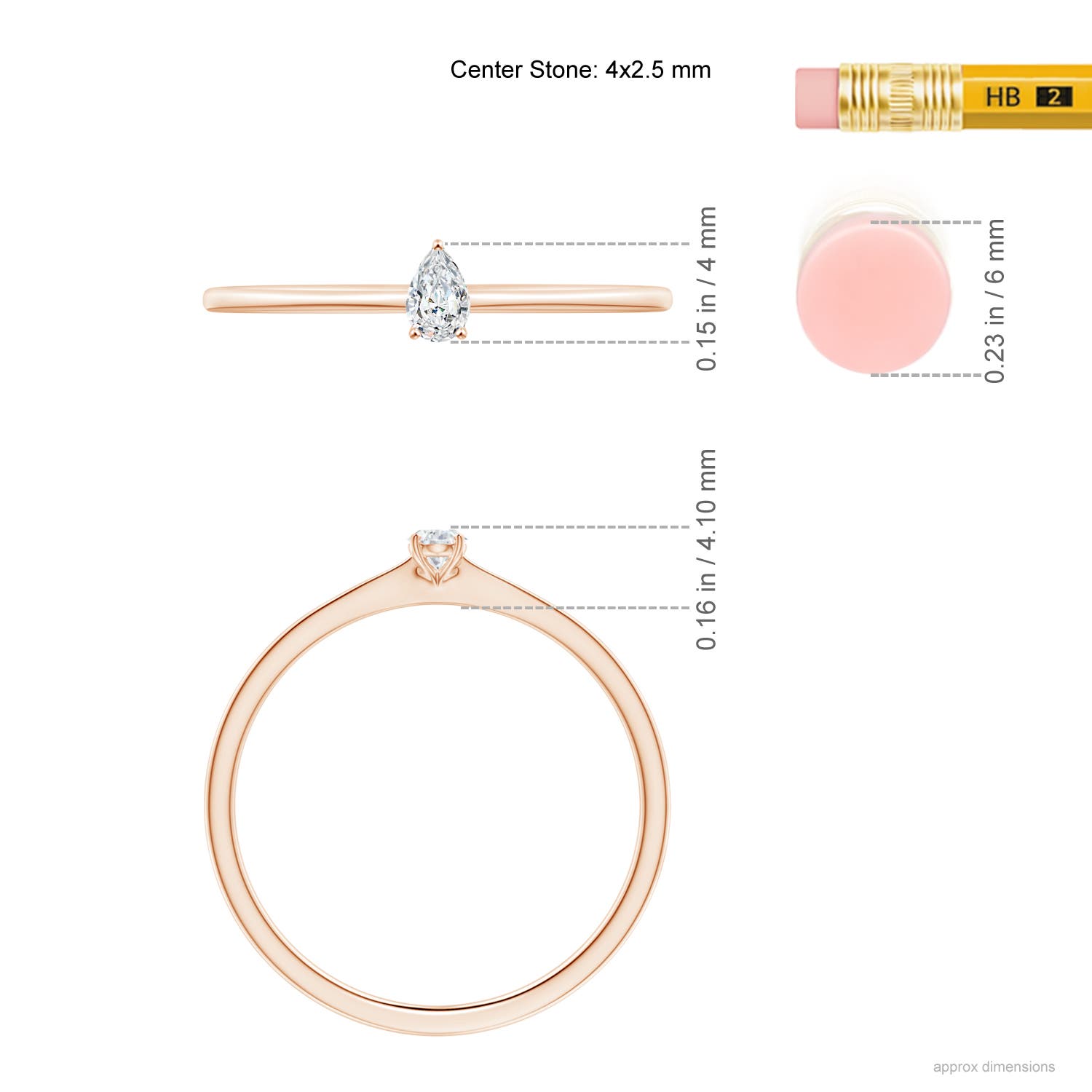 G, VS2 / 0.1 CT / 14 KT Rose Gold