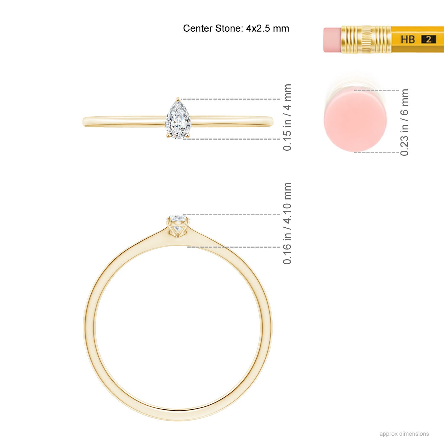 G, VS2 / 0.1 CT / 14 KT Yellow Gold