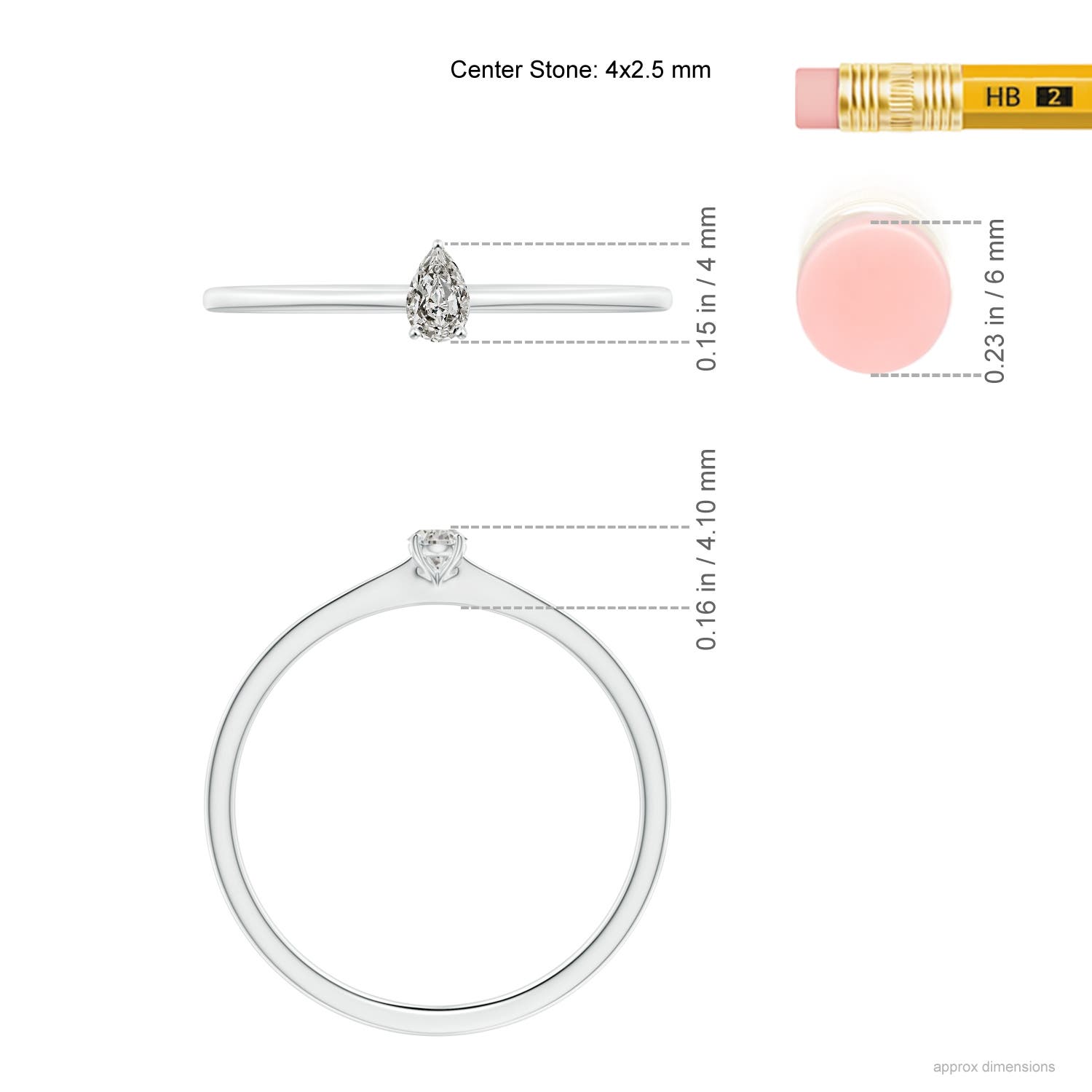 K, I3 / 0.1 CT / 14 KT White Gold