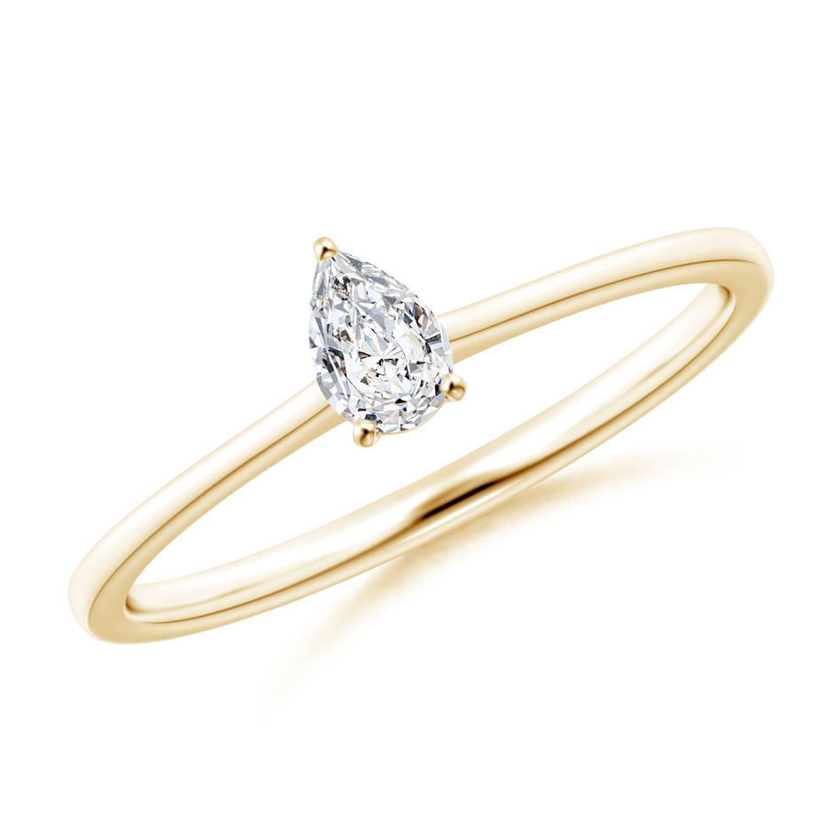 5x3mm HSI2 Pear-Shaped Diamond Solitaire Engagement Ring in Yellow Gold 