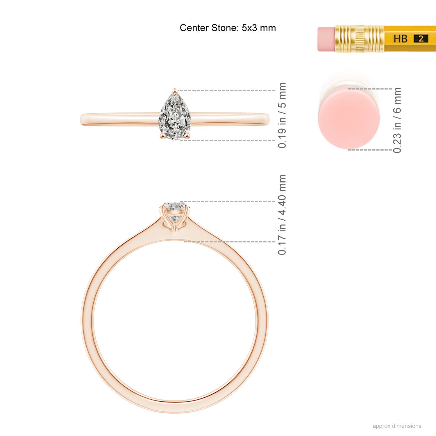 K, I3 / 0.2 CT / 14 KT Rose Gold