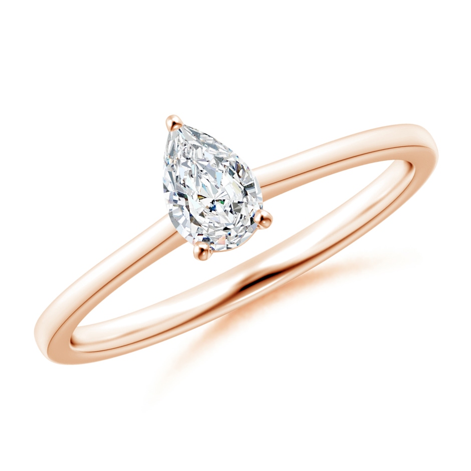 6x4mm GVS2 Pear-Shaped Diamond Solitaire Engagement Ring in Rose Gold 