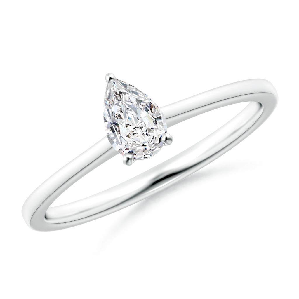 6x4mm HSI2 Pear-Shaped Diamond Solitaire Engagement Ring in White Gold