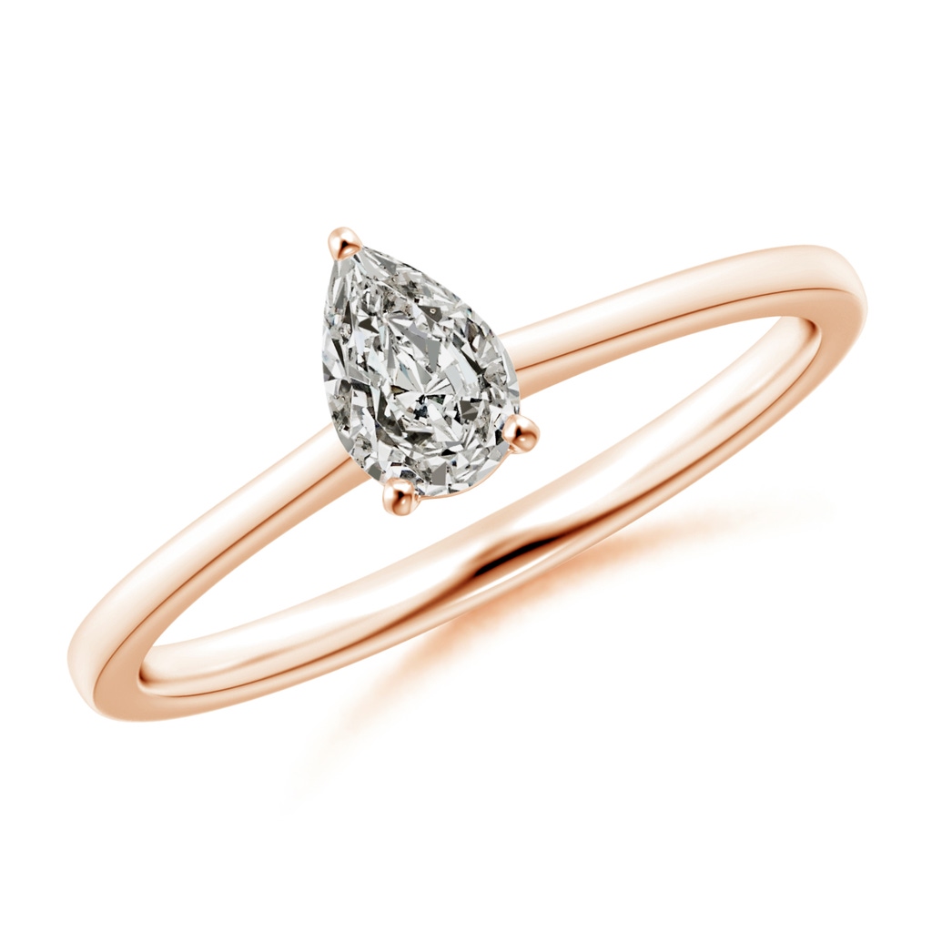 6x4mm KI3 Pear-Shaped Diamond Solitaire Engagement Ring in Rose Gold 