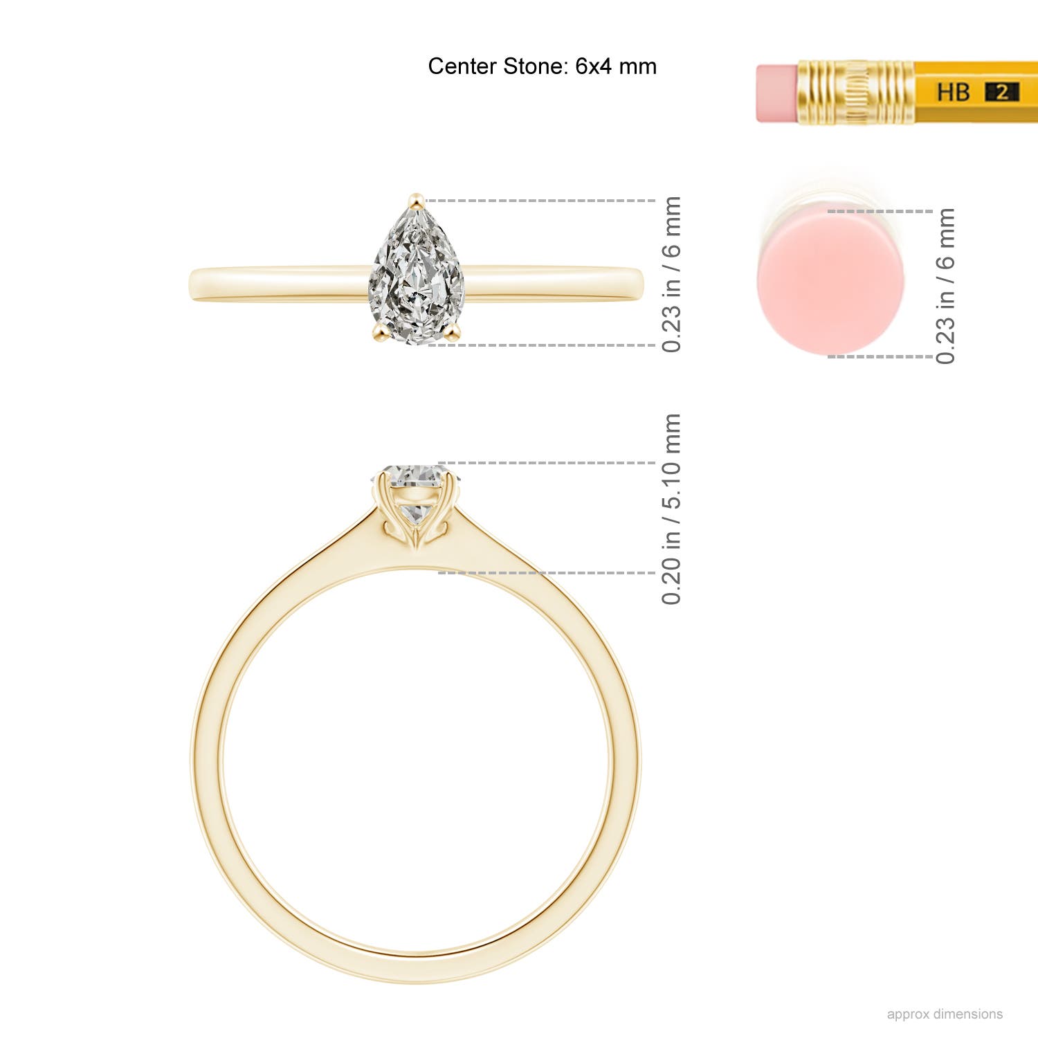 K, I3 / 0.4 CT / 14 KT Yellow Gold