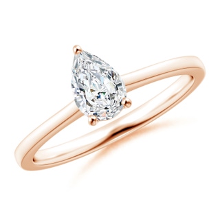 7x5mm GVS2 Pear-Shaped Diamond Solitaire Engagement Ring in 9K Rose Gold