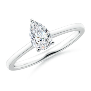 7x5mm GVS2 Pear-Shaped Diamond Solitaire Engagement Ring in P950 Platinum