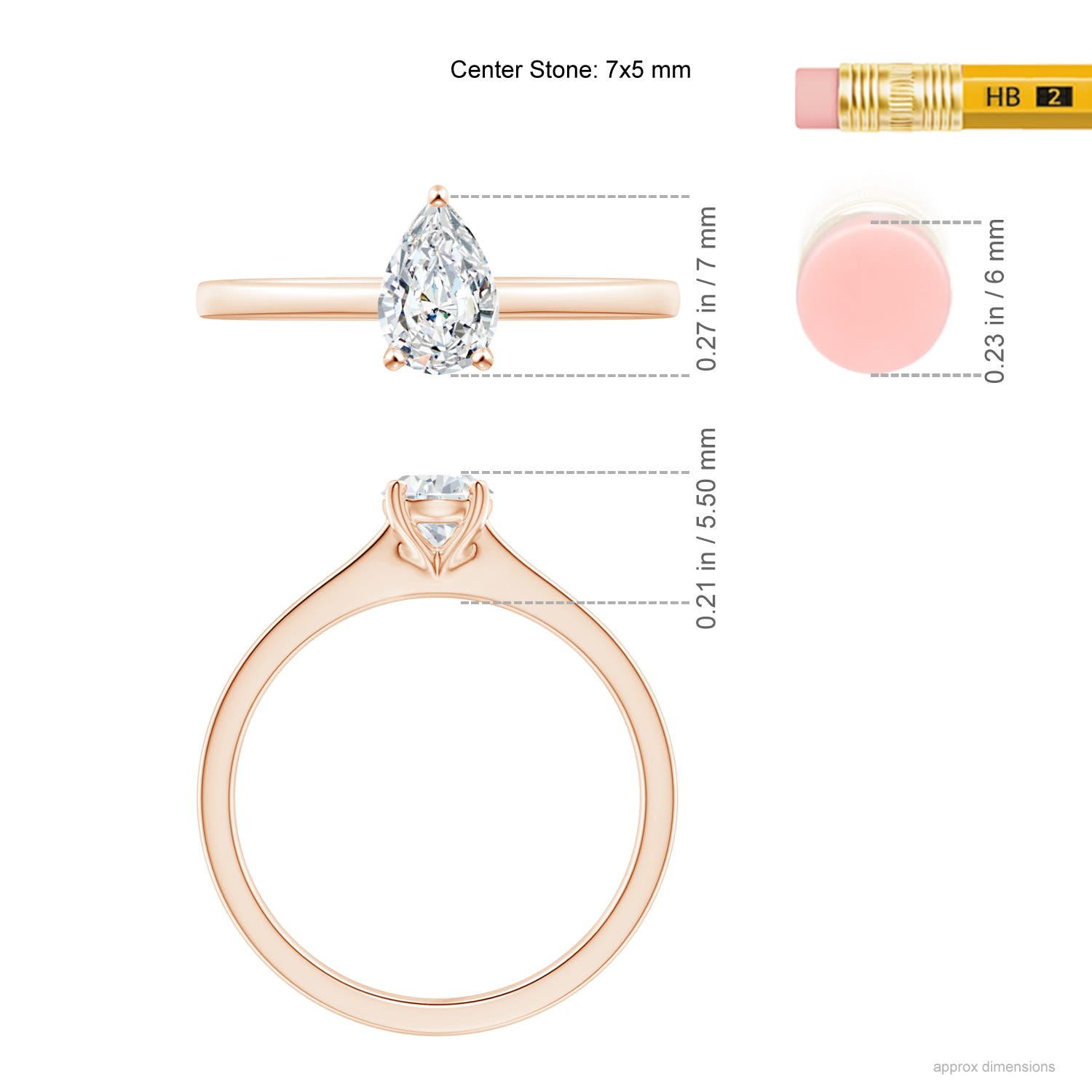 G, VS2 / 0.71 CT / 14 KT Rose Gold