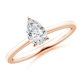 7x5mm HSI2 Pear-Shaped Diamond Solitaire Engagement Ring in Rose Gold