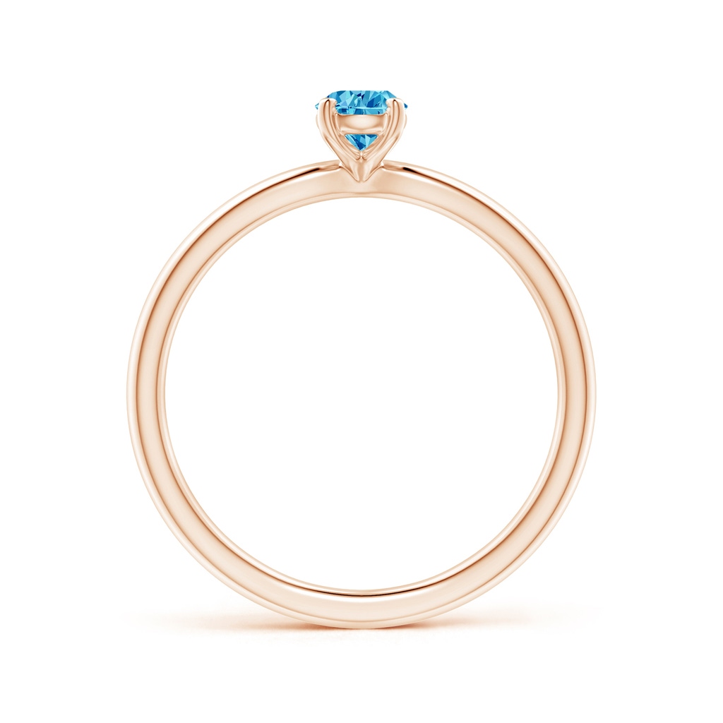 6x4mm AAAA Solitaire Pear-Shaped Fancy Intense Blue Diamond Engagement Ring in Rose Gold - side 199
