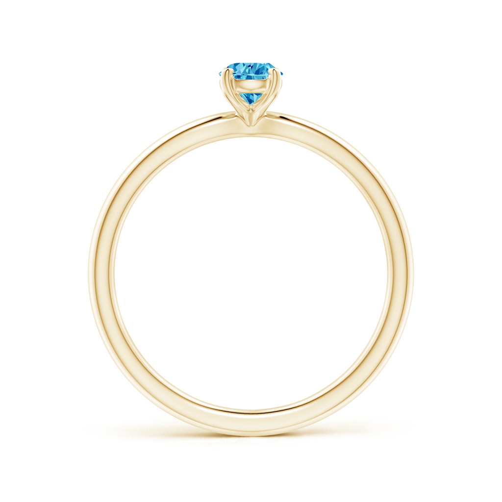 6x4mm AAAA Solitaire Pear-Shaped Fancy Intense Blue Diamond Engagement Ring in Yellow Gold - side 199