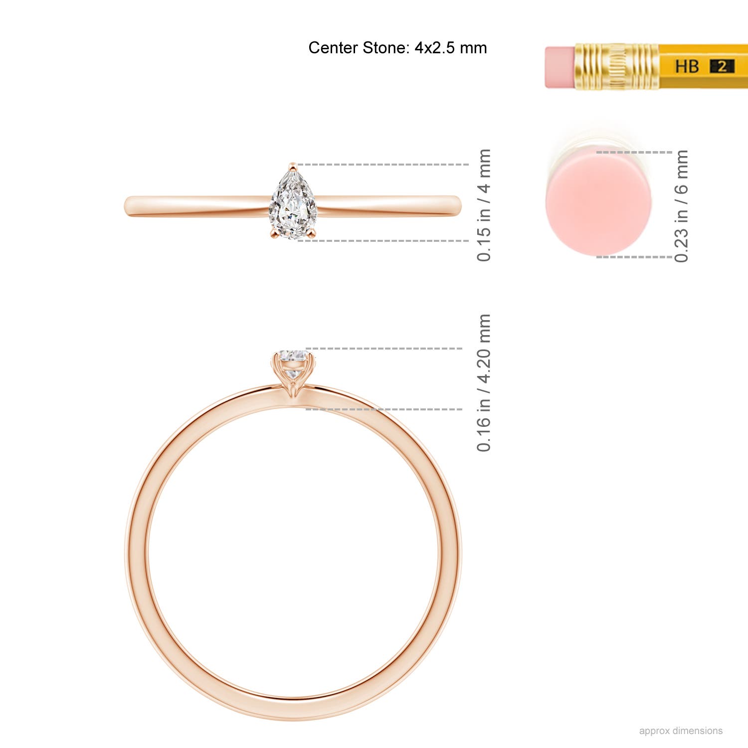 I-J, I1-I2 / 0.1 CT / 14 KT Rose Gold