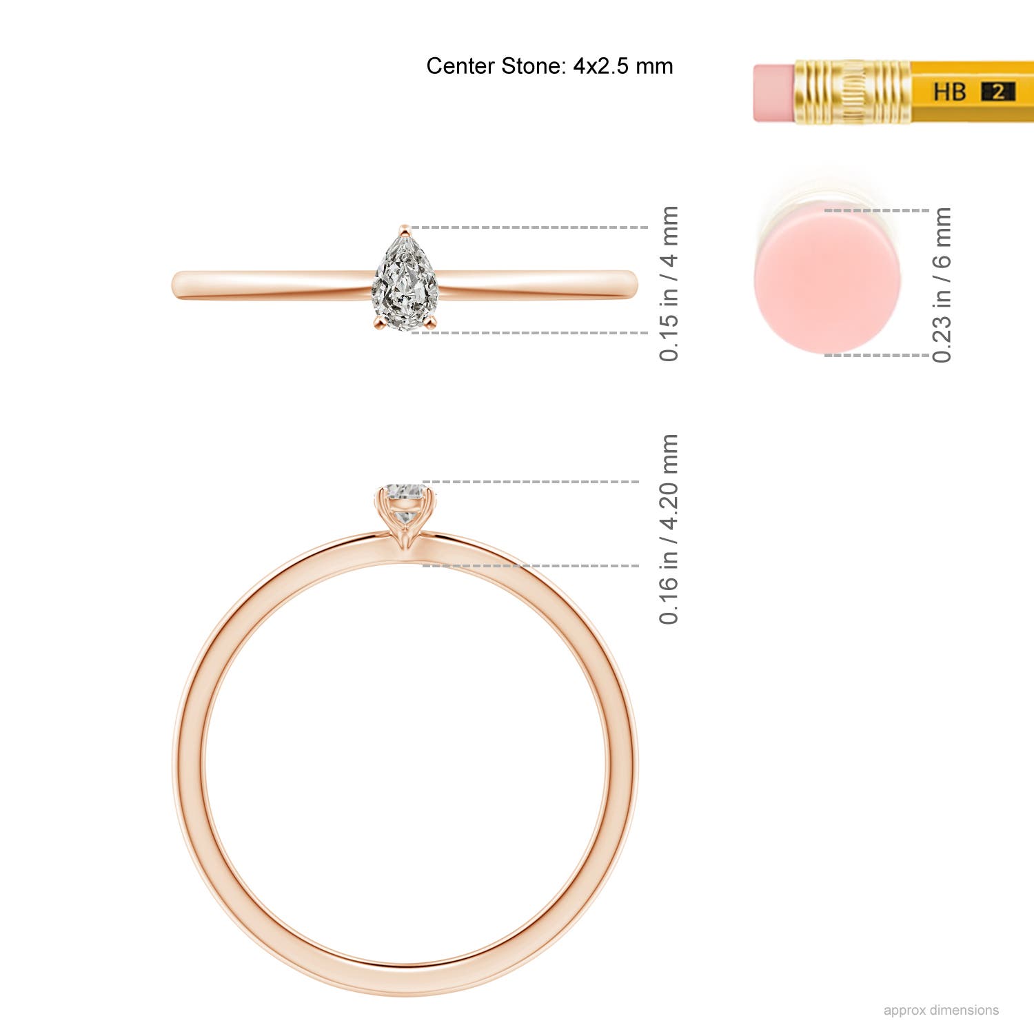 K, I3 / 0.1 CT / 14 KT Rose Gold