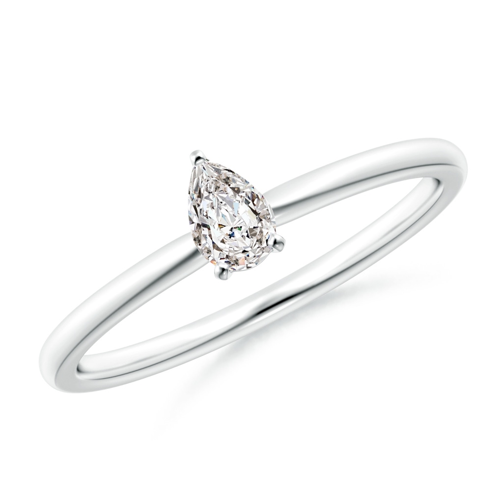 5x3mm IJI1I2 Solitaire Pear-Shaped Diamond Engagement Ring in 10K White Gold