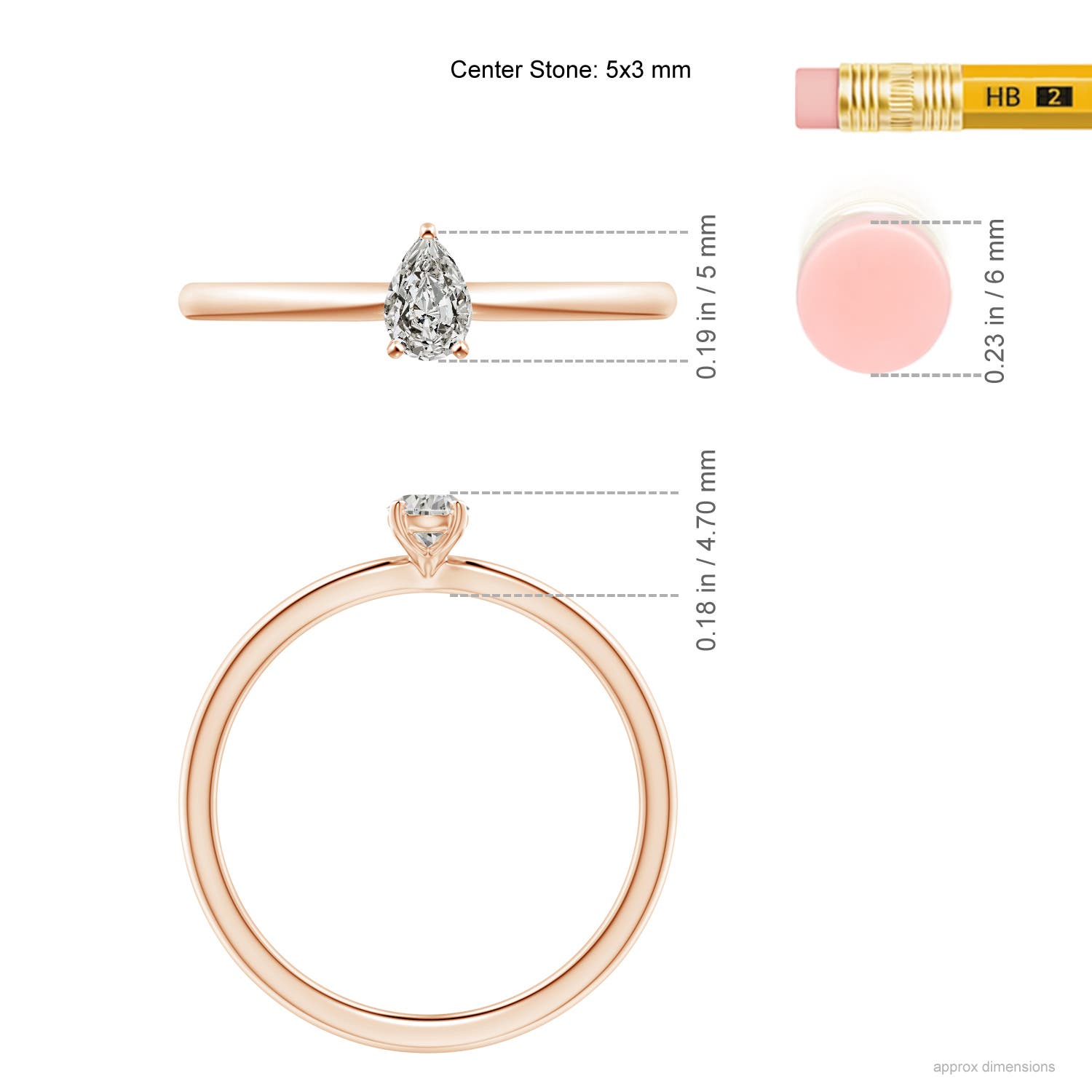 K, I3 / 0.2 CT / 14 KT Rose Gold