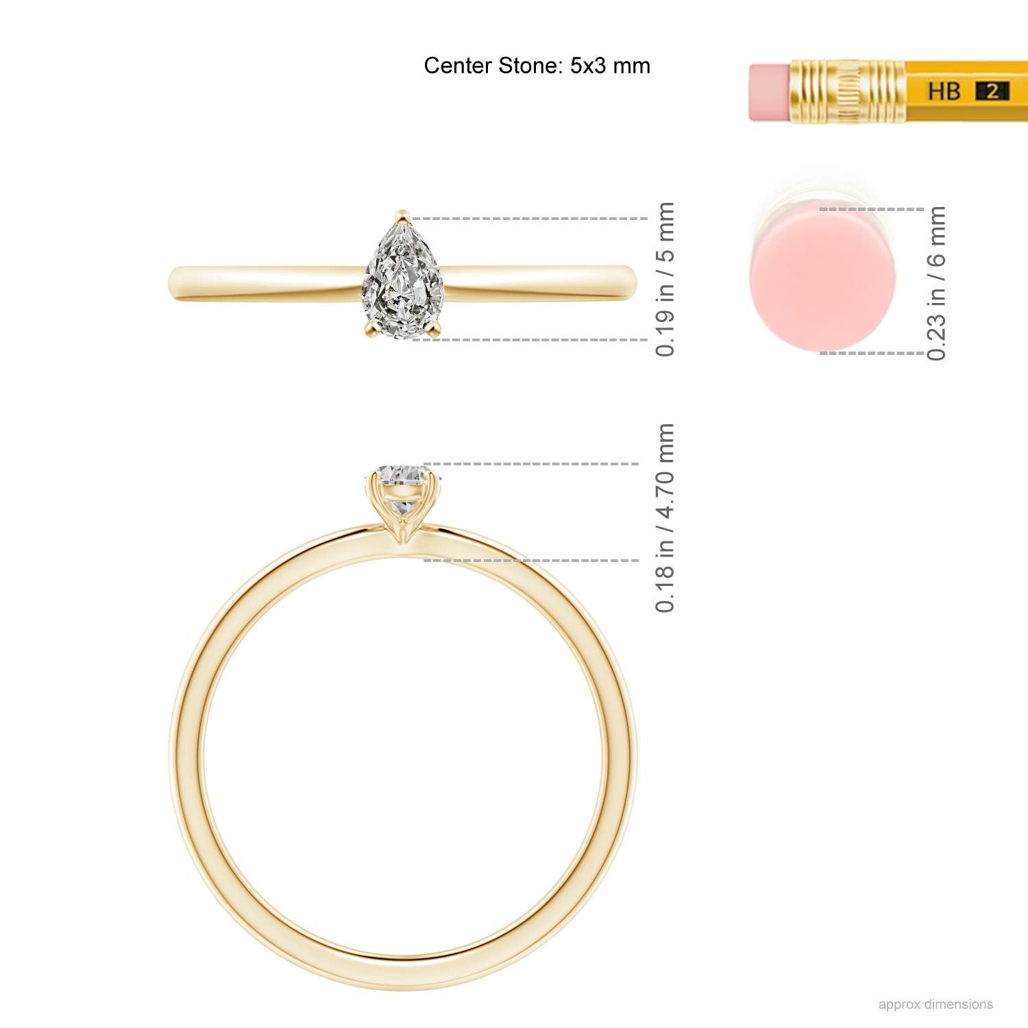 K, I3 / 0.2 CT / 14 KT Yellow Gold