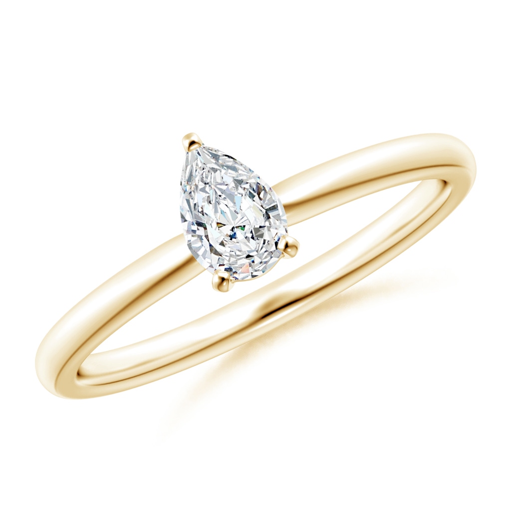 6x4mm GVS2 Solitaire Pear-Shaped Diamond Engagement Ring in Yellow Gold