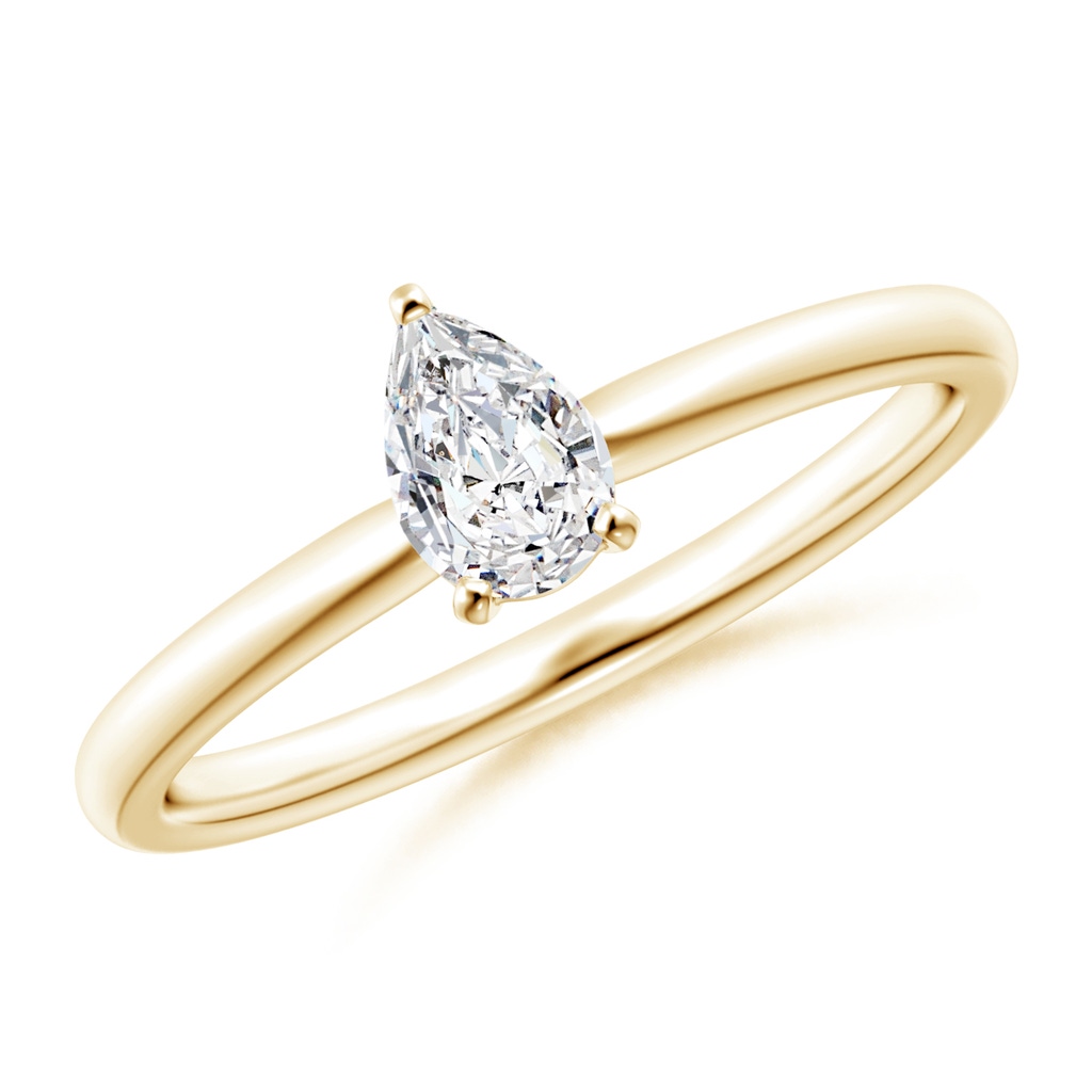 6x4mm HSI2 Solitaire Pear-Shaped Diamond Engagement Ring in Yellow Gold