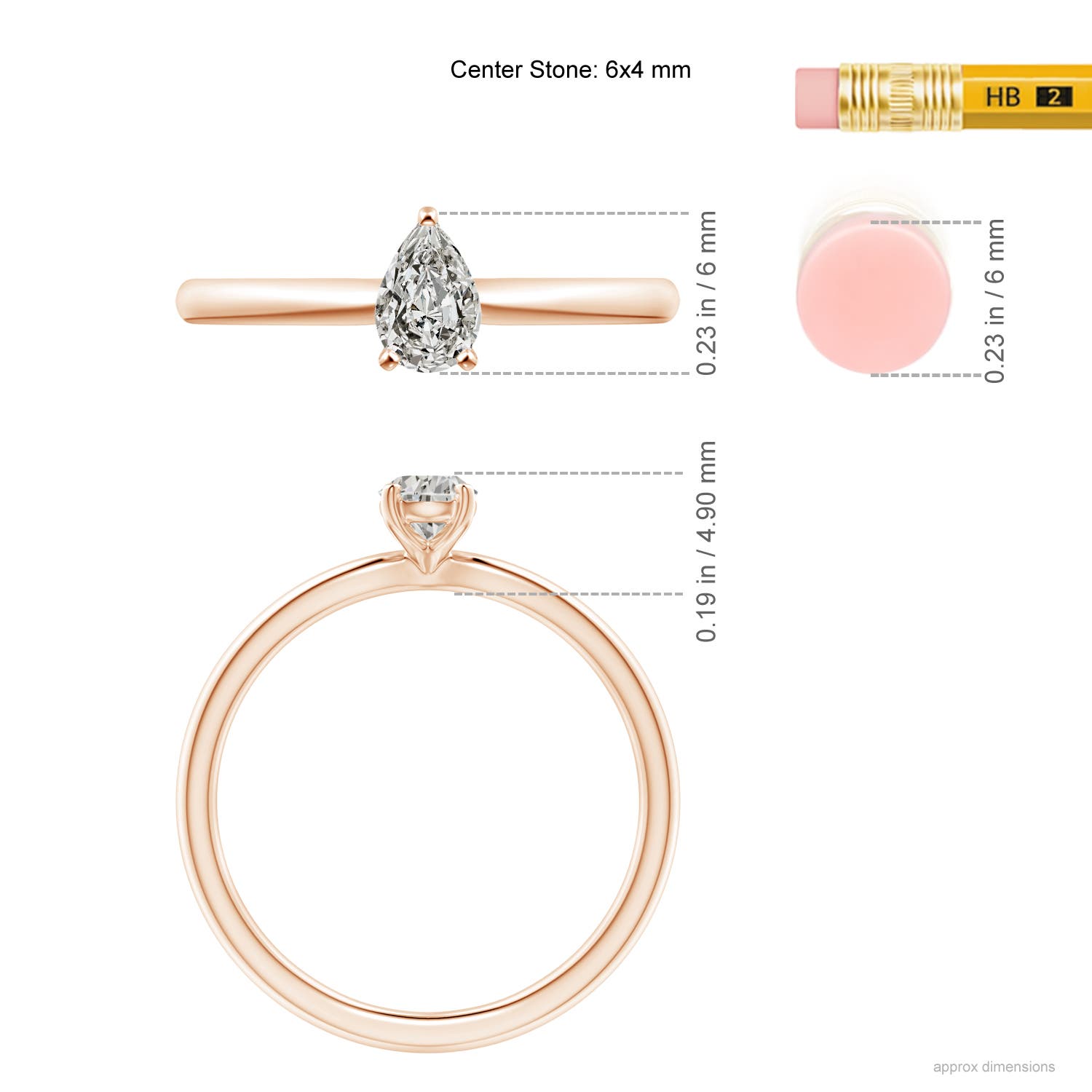 K, I3 / 0.4 CT / 14 KT Rose Gold