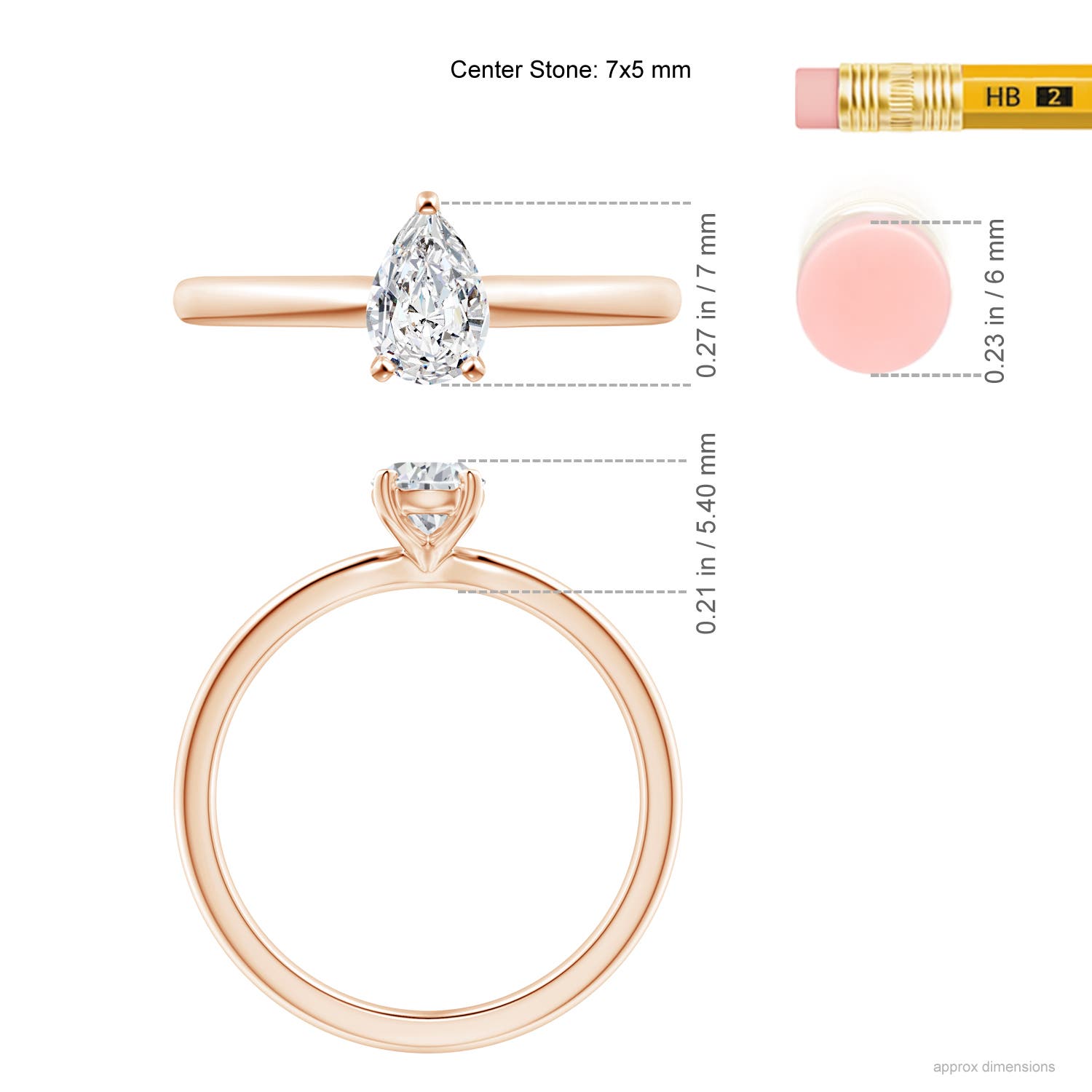 H, SI2 / 0.71 CT / 14 KT Rose Gold