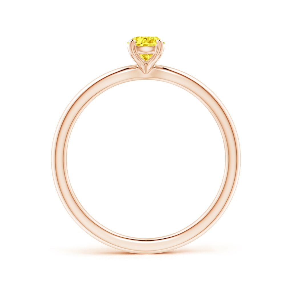 6x4mm AAAA Solitaire Pear-Shaped Fancy Intense Yellow Diamond Engagement Ring in Rose Gold - side 199