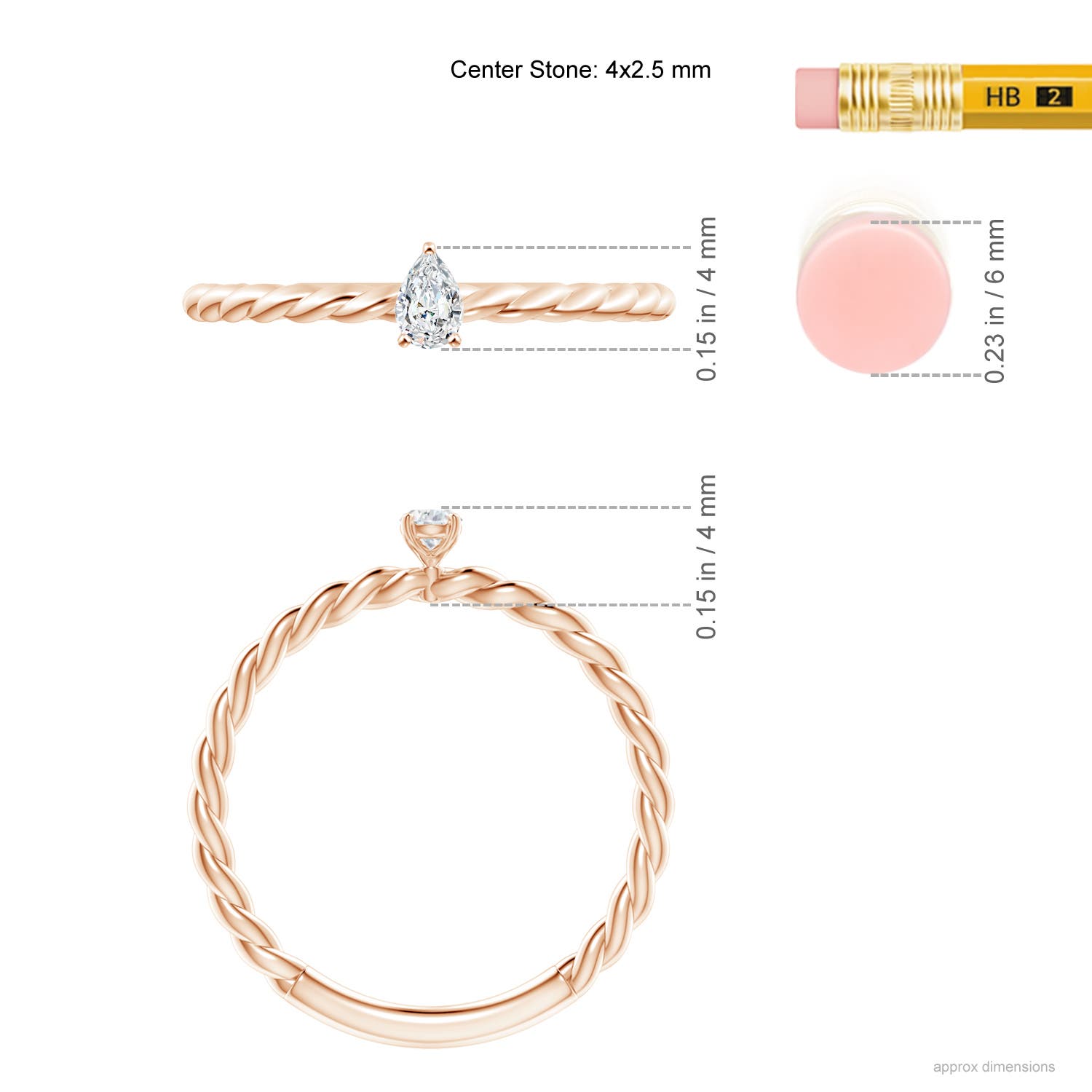 G, VS2 / 0.1 CT / 14 KT Rose Gold