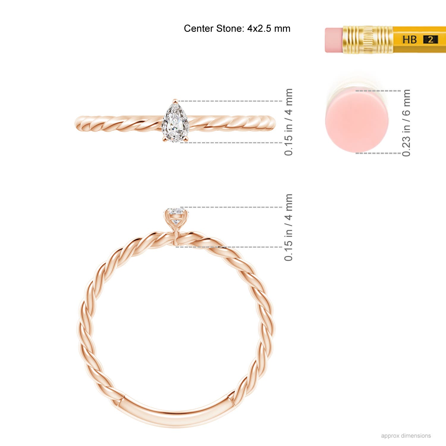 I-J, I1-I2 / 0.1 CT / 14 KT Rose Gold