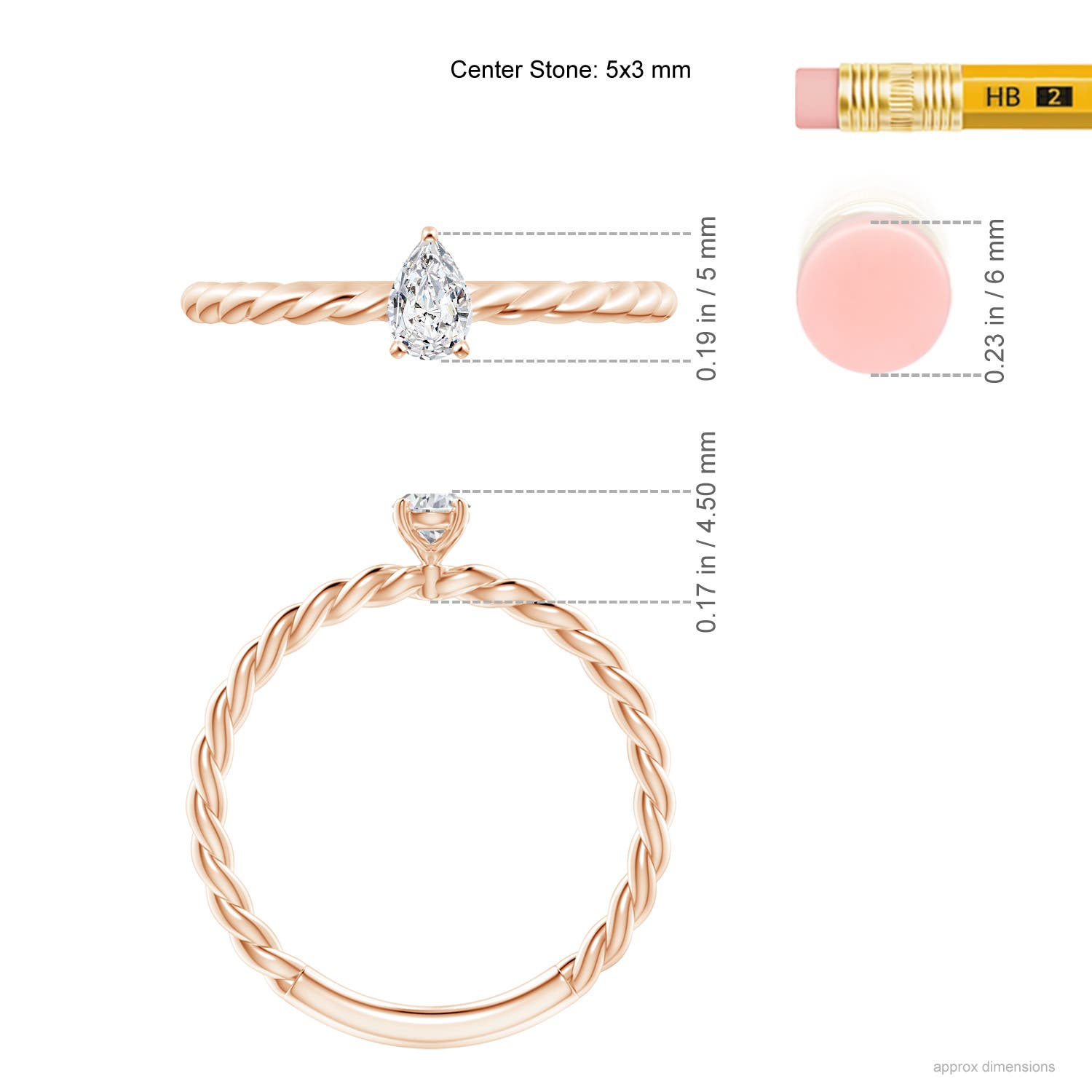 H, SI2 / 0.2 CT / 14 KT Rose Gold