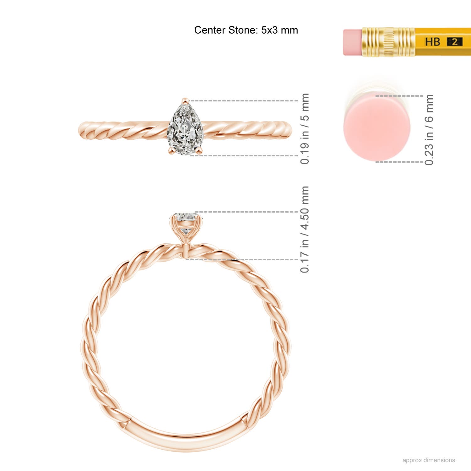 K, I3 / 0.2 CT / 14 KT Rose Gold