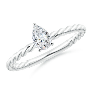 6x4mm GVS2 Pear-Shaped Diamond Solitaire Twisted Shank Engagement Ring in P950 Platinum