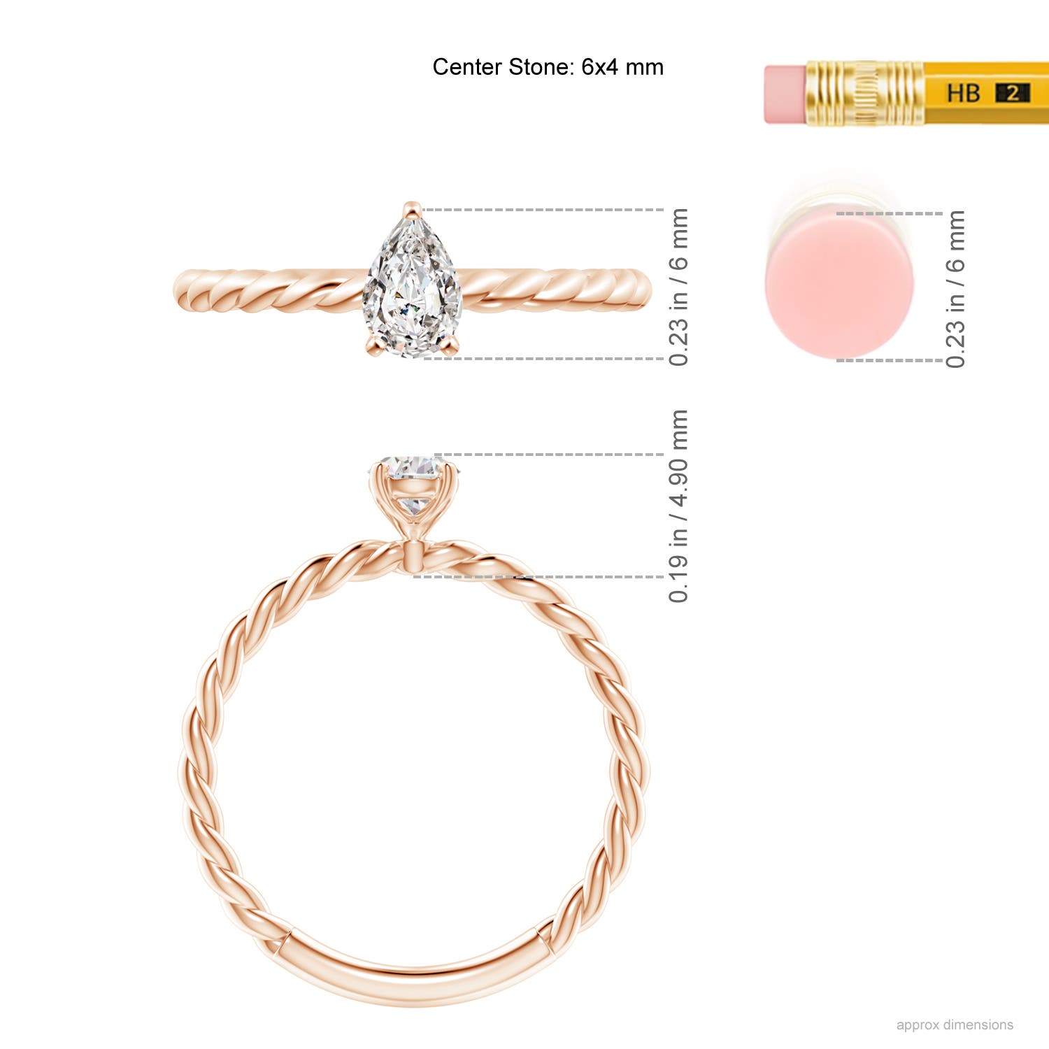 I-J, I1-I2 / 0.4 CT / 14 KT Rose Gold