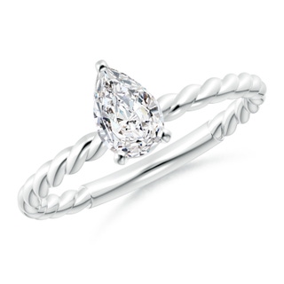 7x5mm HSI2 Pear-Shaped Diamond Solitaire Twisted Shank Engagement Ring in P950 Platinum