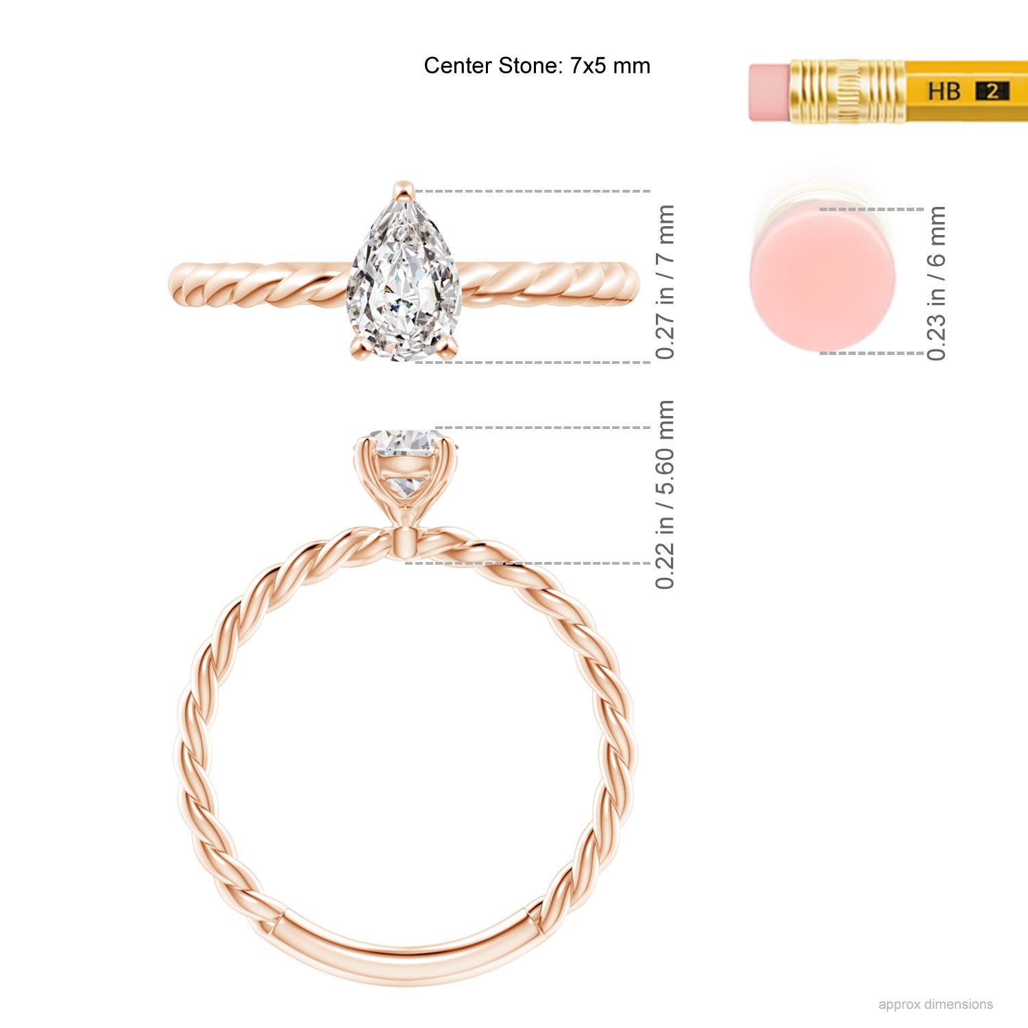 I-J, I1-I2 / 0.71 CT / 14 KT Rose Gold