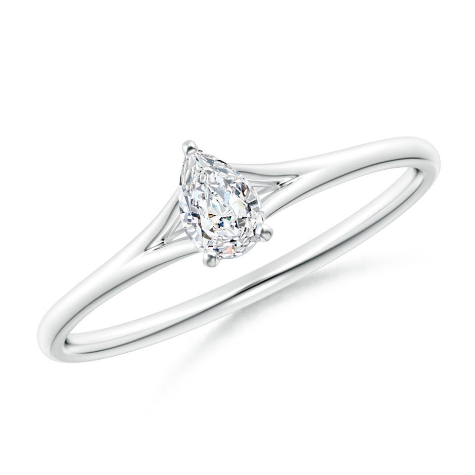 5x3mm GVS2 Pear-Shaped Diamond Solitaire Split Shank Engagement Ring in White Gold 