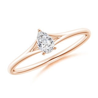 5x3mm HSI2 Pear-Shaped Diamond Solitaire Split Shank Engagement Ring in 9K Rose Gold