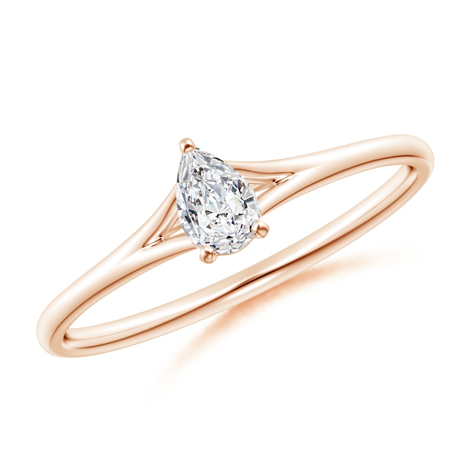 5x3mm HSI2 Pear-Shaped Diamond Solitaire Split Shank Engagement Ring in Rose Gold 
