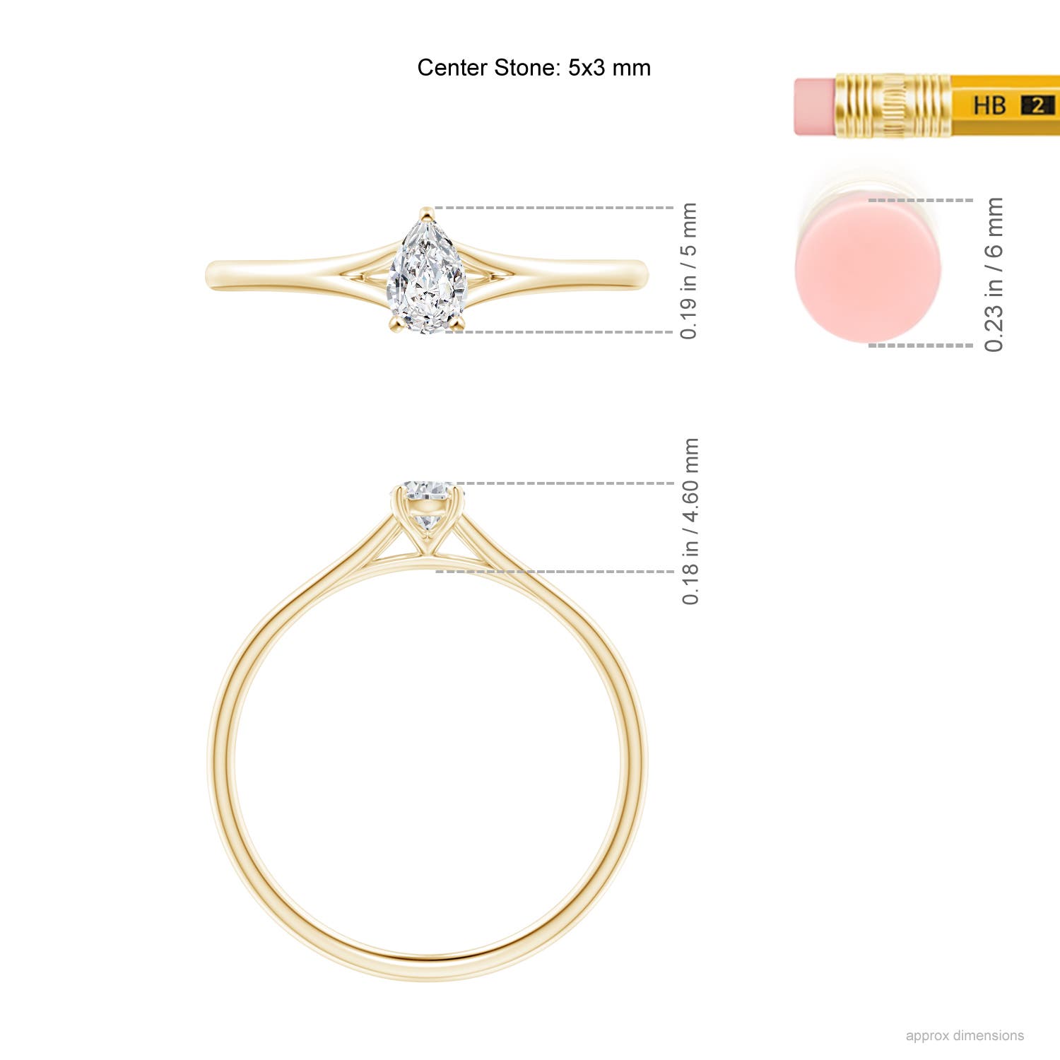 H, SI2 / 0.2 CT / 14 KT Yellow Gold