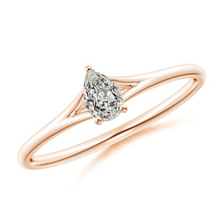 5x3mm KI3 Pear-Shaped Diamond Solitaire Split Shank Engagement Ring in 9K Rose Gold