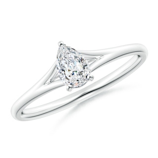 6x4mm GVS2 Pear-Shaped Diamond Solitaire Split Shank Engagement Ring in P950 Platinum