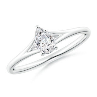 6x4mm HSI2 Pear-Shaped Diamond Solitaire Split Shank Engagement Ring in P950 Platinum