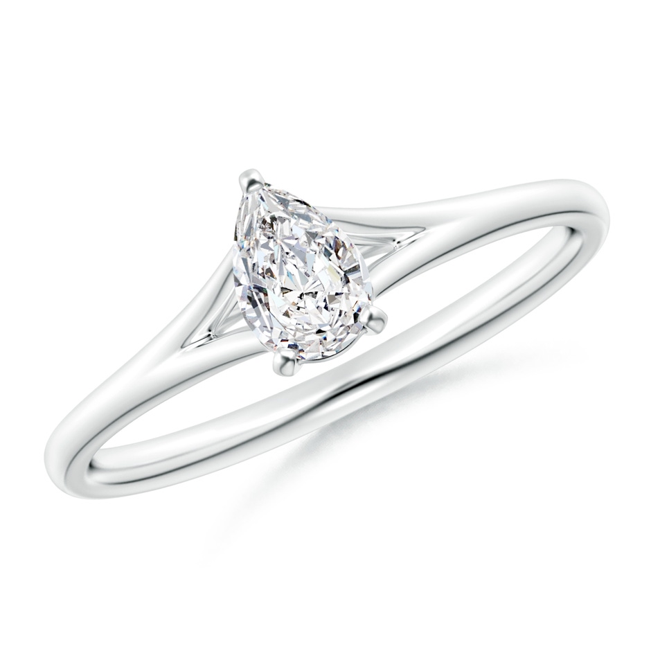 6x4mm HSI2 Pear-Shaped Diamond Solitaire Split Shank Engagement Ring in White Gold 