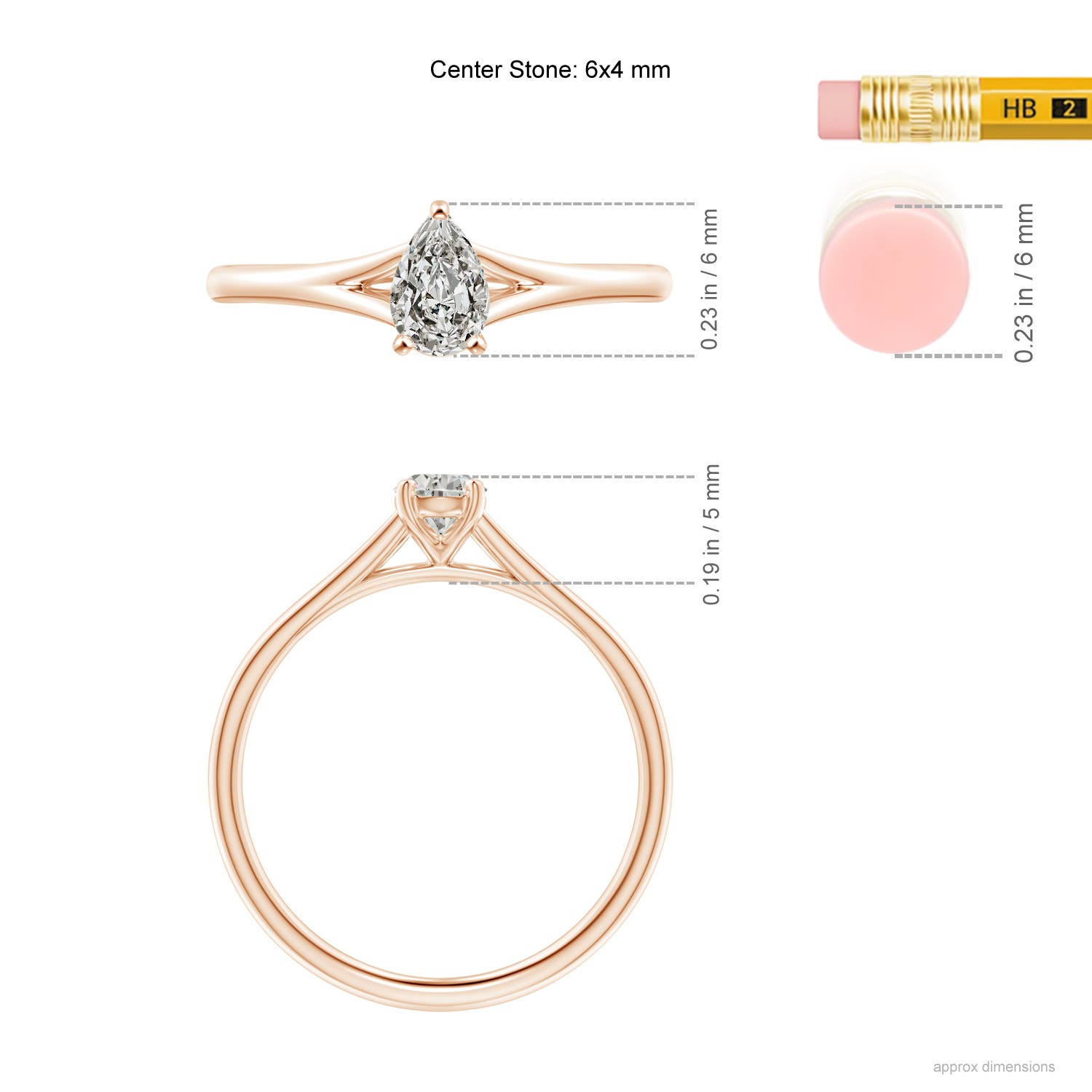 K, I3 / 0.4 CT / 14 KT Rose Gold