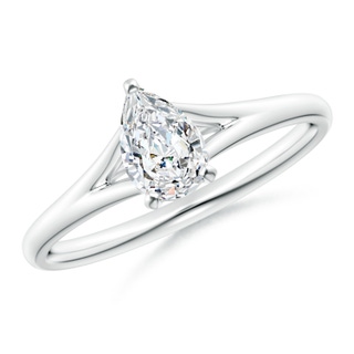 7x5mm GVS2 Pear-Shaped Diamond Solitaire Split Shank Engagement Ring in P950 Platinum